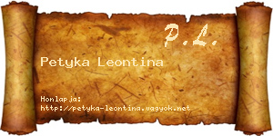 Petyka Leontina névjegykártya